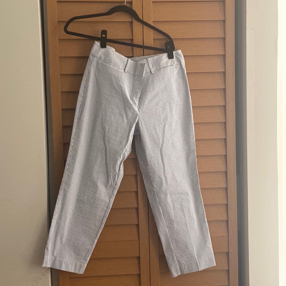 Ann Taylor Factory Blue Seersucker Trousers